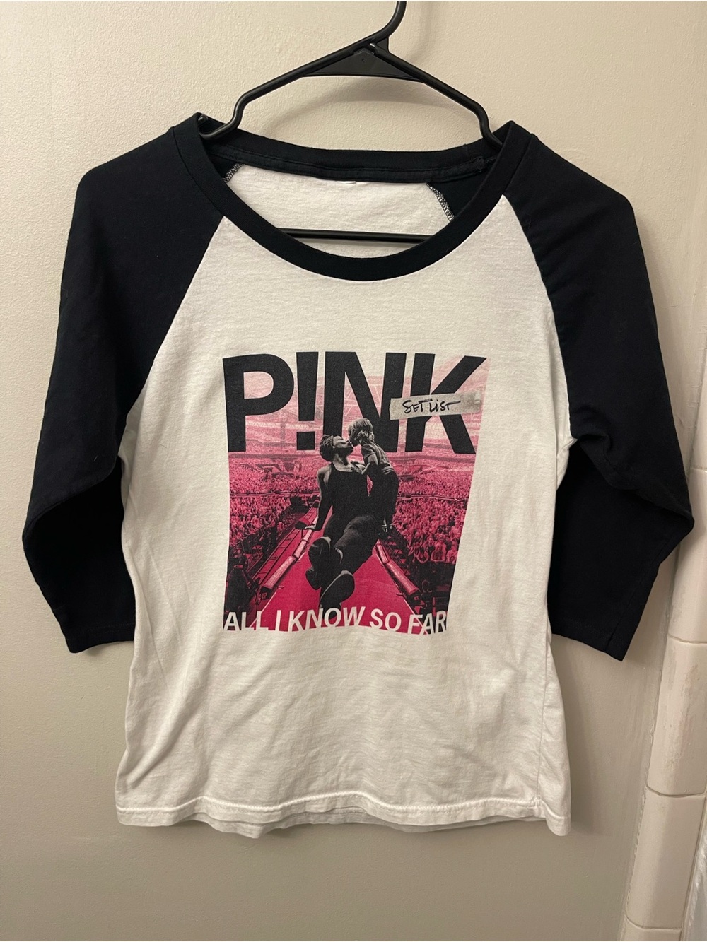 P!nk Baseball Tee - Black & White
